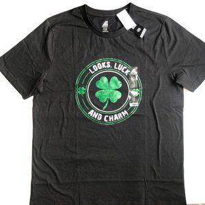 Men’s XL NWT St Patricks Day Looks Luck Charm Short Sleeve Tee Shirt